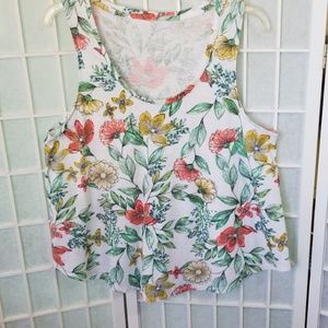 Colorful Flowered Sleeveless Top